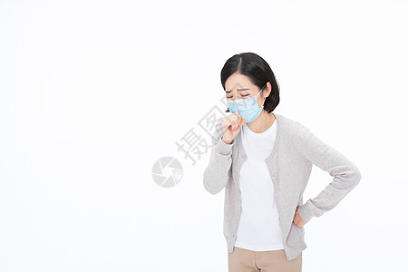 女性疾病身体不舒服咳嗽图片