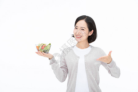 营养均衡喜欢健康饮食的女性爱吃沙拉的人背景