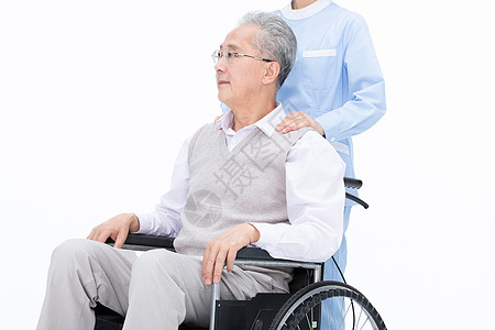 双人按摩护士照顾老人按摩背景