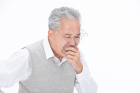 男性疾病老年人捂嘴咳嗽背景
