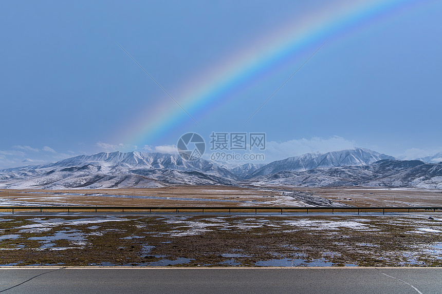 彩虹青海祁连山图片