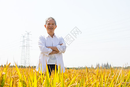 双手抱胸农民形象背景图片