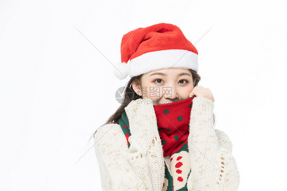 冬季圣诞装扮可爱少女图片