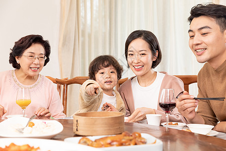 幸福家庭新年团聚幸福家庭吃团圆饭背景