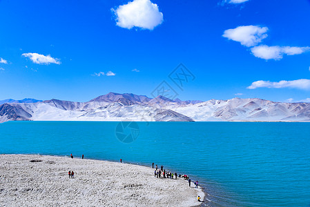 风光雪山新疆喀什帕米尔高原白沙湖自然风光背景