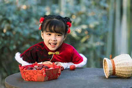 汉服中国风可爱儿童过新年图片