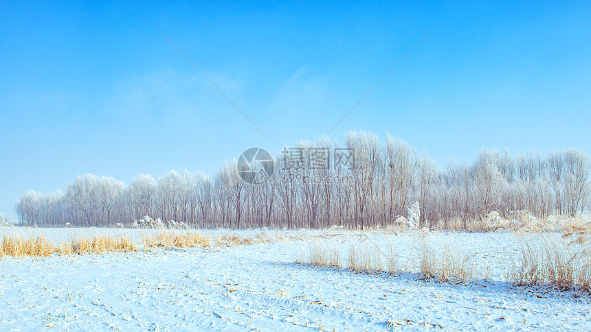 内蒙古冬季山村雪景图片