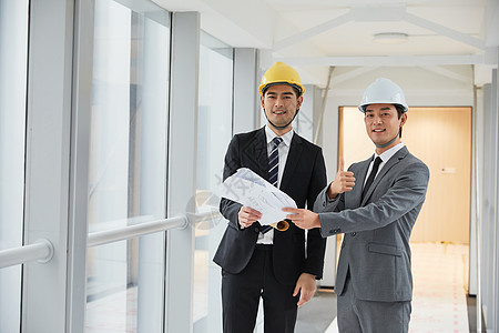 客户点赞素材建筑工程师为客户介绍施工项目点赞背景