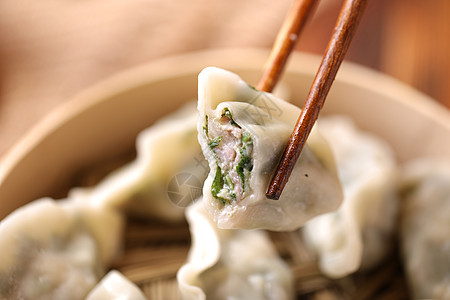 立冬包饺子饺子及原材料背景