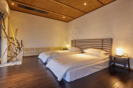 日式风格民宿卧室背景图片