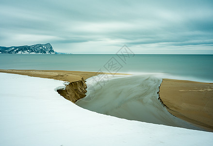 吉林雾凇大连海岸冬天海冰风光背景