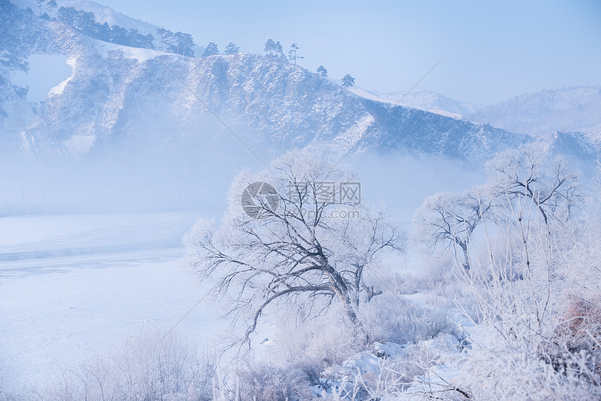 吉林亚龙湾景区冬天树挂风景图片