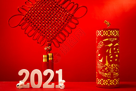 福窗花2021新年福气礼盒背景