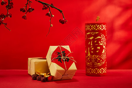 新春佳节2021新年福气礼盒背景