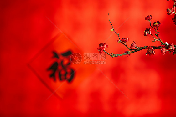 元旦春节新年福气背景图片