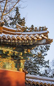 中国江苏南京明孝陵雪景图片