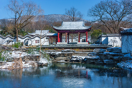 南京明孝陵红楼艺文苑雪景图片