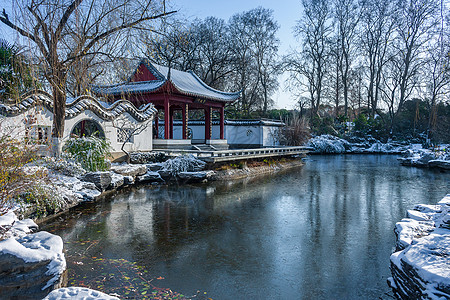 大雪小视频南京明孝陵红楼艺文苑雪景背景