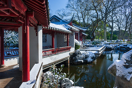 南京明孝陵红楼艺文苑雪景图片