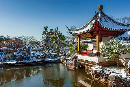 南京明孝陵红楼艺文苑雪景图片