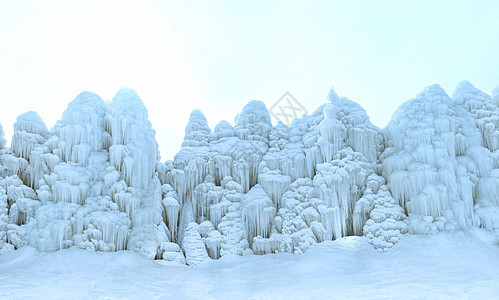 内蒙古冬季冰雕景观背景图片