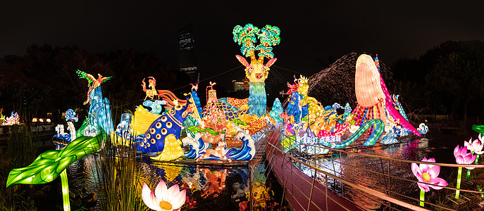 自贡花灯深圳锦绣中华民俗村自贡灯会背景