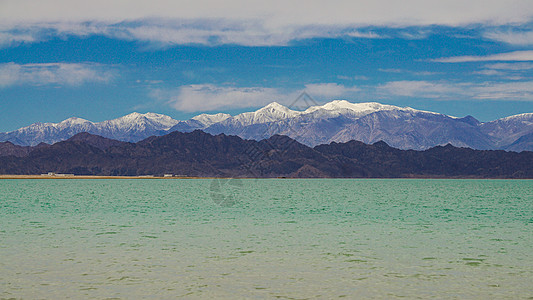 雪山草地青海青藏线上大柴旦的湖泊风光背景