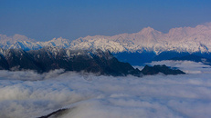 牛背山云海上的雪山图片