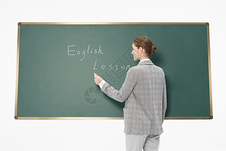 手指黑板的英语外教图片