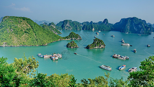 旅游的风景越南海上桂林下龙湾背景