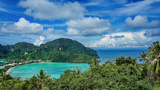 甲米岛泰国海滩泰国皮皮岛山顶观景台背景