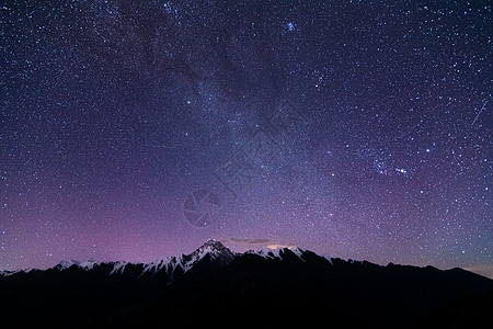 放射星空背景贡嘎雪山银河流星摄影照片背景