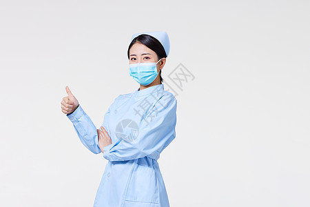 戴口罩的护士形象点赞高清图片