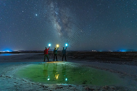 青海星空青海大柴旦翡翠湖银河背景