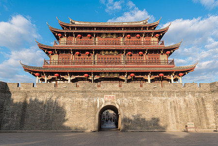 城门广东潮州古城广济楼背景