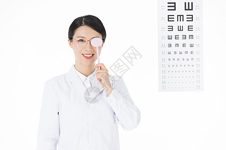 视力检测眼科医生形象背景图片