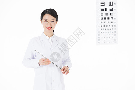 视力检测眼科医生形象背景图片