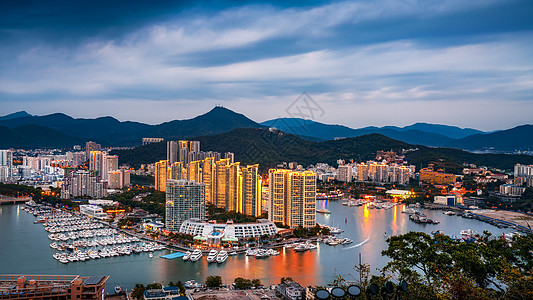 三亚海湾海南岛三亚湾游艇航拍背景