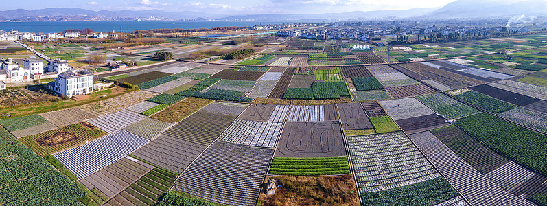 耕地航拍全景航拍高原云南大理耕地田野风光背景