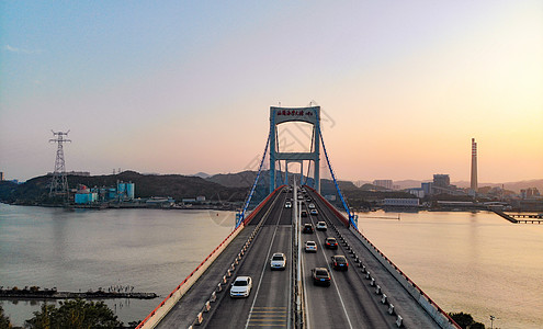 广东汕头海湾大桥日落图片