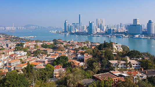 海岛别墅福建厦门鼓浪屿风光背景