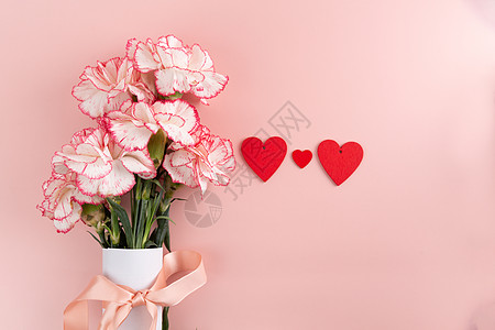 粉红色的康乃馨三八妇女节康乃馨花束背景