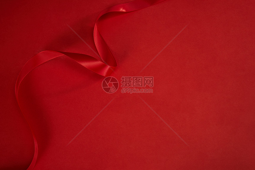 妇女节主题背景红色丝带图片