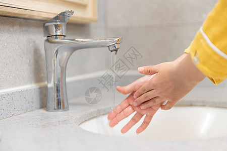 浴室洗漱儿童在家洗手特写背景