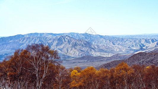 内蒙古大青山秋季景观高清图片