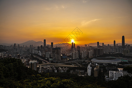 深圳日出东方背景图片