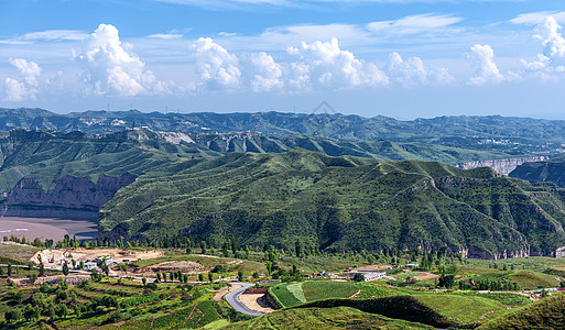 鄂尔多斯内蒙古黄河弯道景观背景