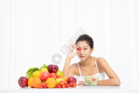 轻断食女性健康饮食背景