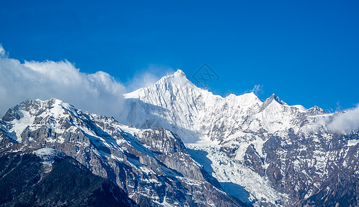 云南迪庆梅里雪山山峰真容高清图片