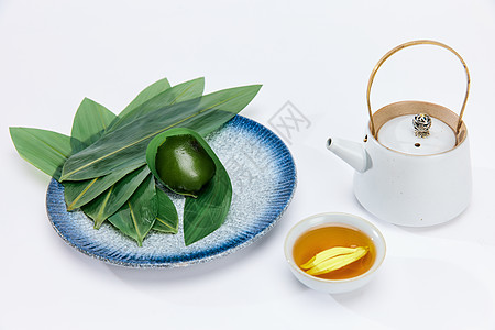 清明节青团静物茶饮背景图片